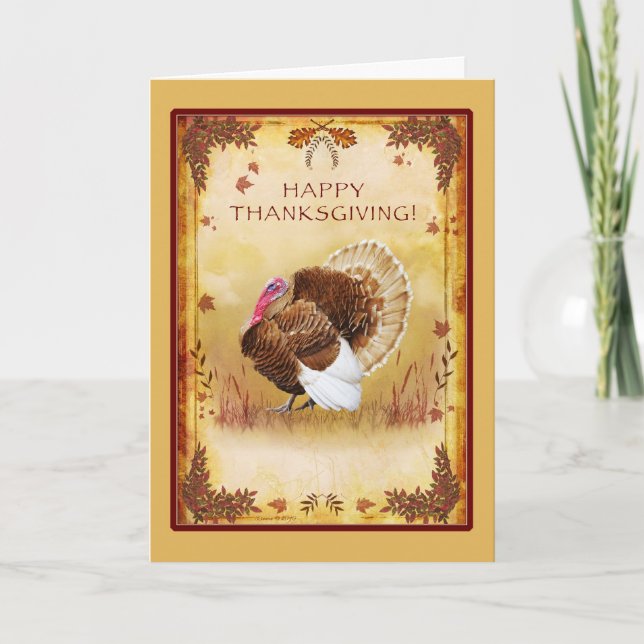 Turkey Happy Thanksgiving Greeting Card (Front)