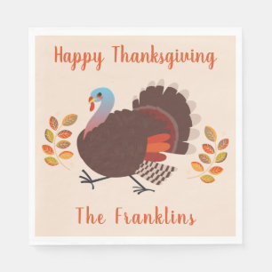 Turkey Happy Thanksgiving Napkins