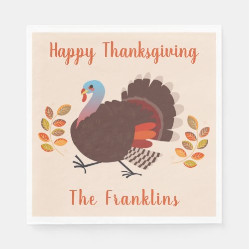 Turkey Happy Thanksgiving Napkins