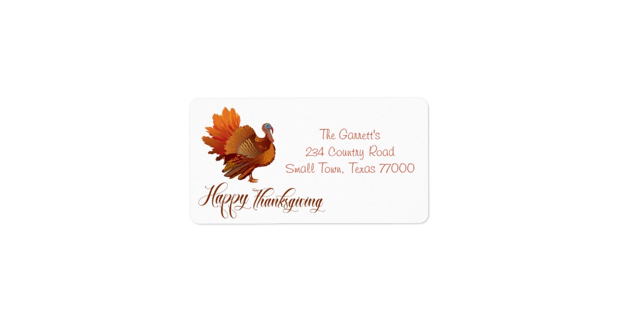 turkey-happy-thanksgiving-personalized-address-label-zazzle