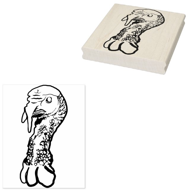 Turkey Head Rubber Stamp (Stamped)