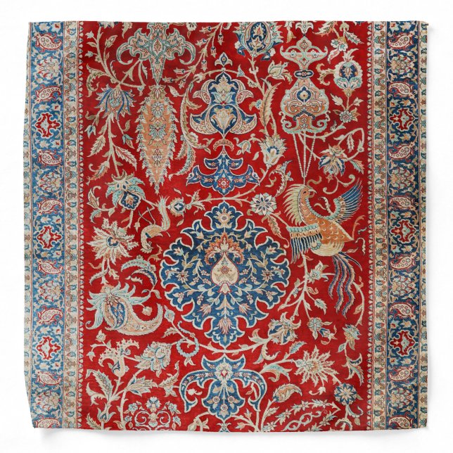 Turkey Hereke Royal Red Blue Blues  Bandana (Front)
