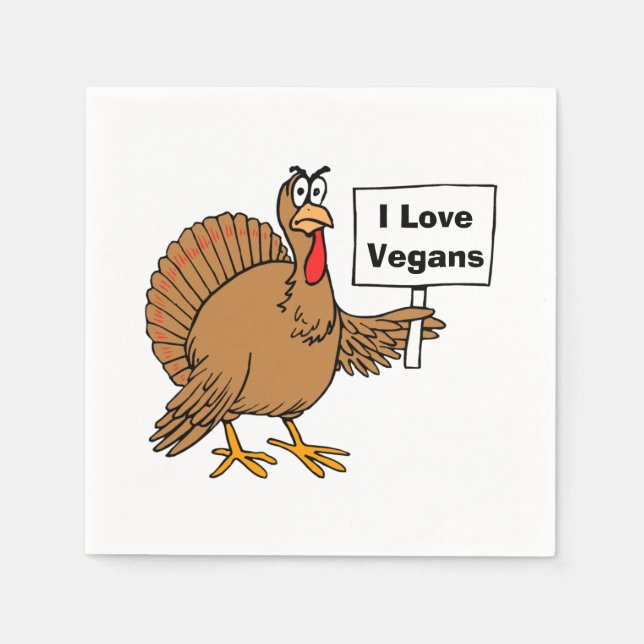 Turkey Humor Vegan Joke Napkins (Front)
