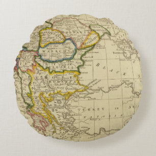 Turkey, Hungary Round Pillow