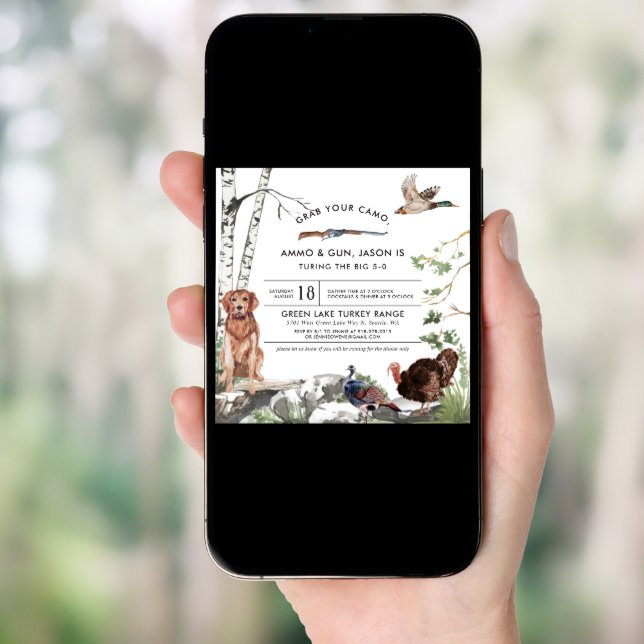 Turkey Hunt Birthday Party Invitation (Front Digital)