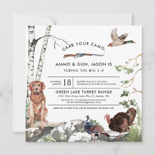 Turkey Hunt Birthday Party Invitation