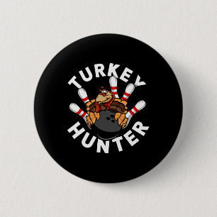 Turkey Hunter Bowling Button