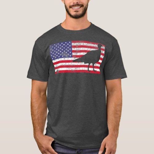 Turkey Hunting American Flag USA 4th Of July Bird T_Shirt
