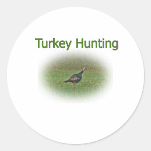 Turkey Hunting Logo Classic Round Sticker