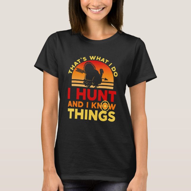 Turkey Hunting Retro Vintage Turkey Hunter T-Shirt (Front)