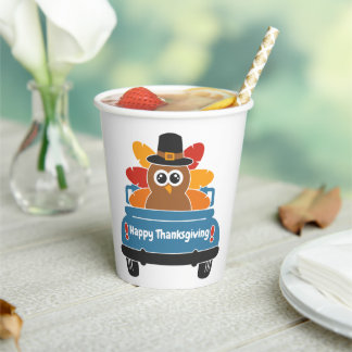 Turkey In A Car Thanksgiving Paper Cups