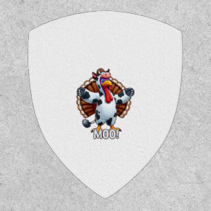 Turkey In Cow Costume, Moo Funny Thanksgiving _3 Patch