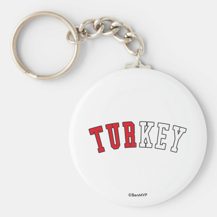 Turkey in National Flag Colors Key Chain