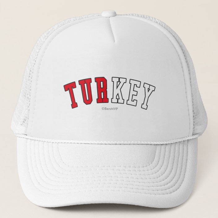 Turkey in National Flag Colors Mesh Hat