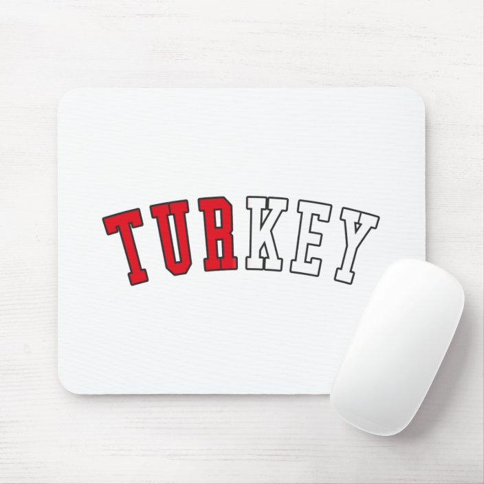 Turkey in National Flag Colors Mouse Pad