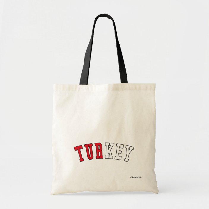 Turkey in National Flag Colors Tote Bag