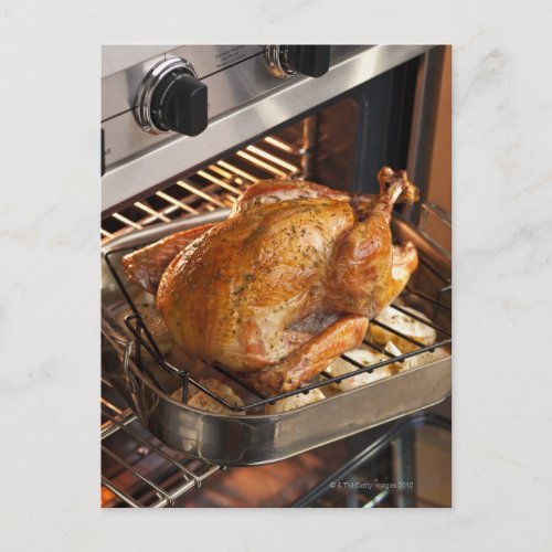 Turkey in oven postcard