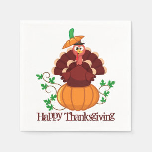 Turkey in Pumpkin Thanksgiving Napkins