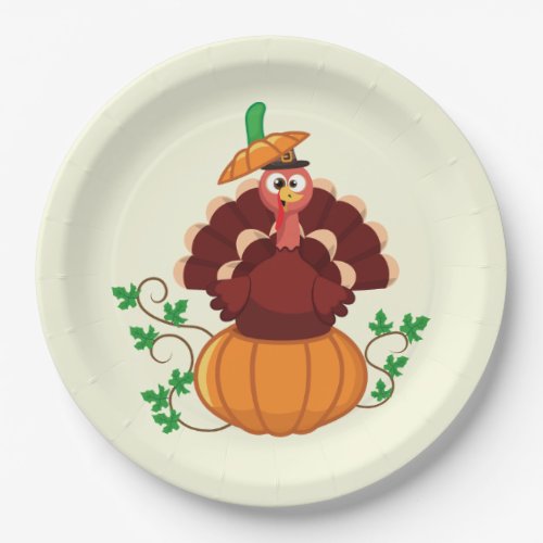 Turkey in Pumpkin Thanksgiving Paper Plates