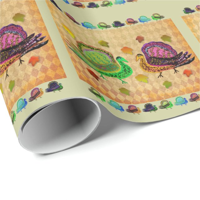 Turkey in the Fall Wrapping Paper (Roll Corner)