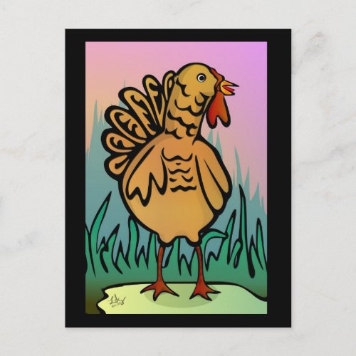 Turkey in the Grass Postcard