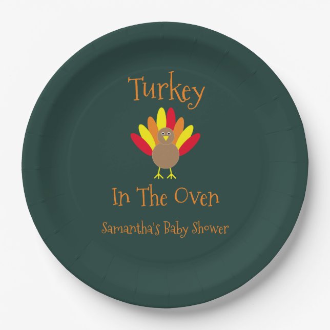 Turkey In The Oven Paper Plates (Front)