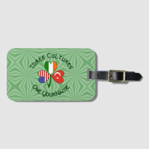 Turkey Ireland USA Shamrock Flag Personalized Luggage Tag