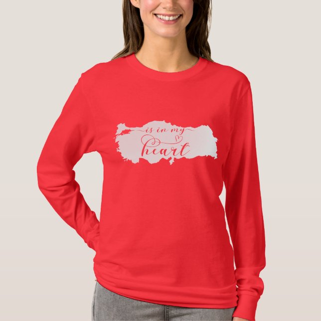 Turkey Is In My Heart, Map T-Shirt (Front)