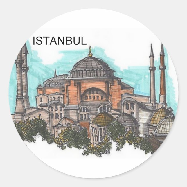 Turkey Istanbul Hagia Sophia (by St.K) Classic Round Sticker (Front)