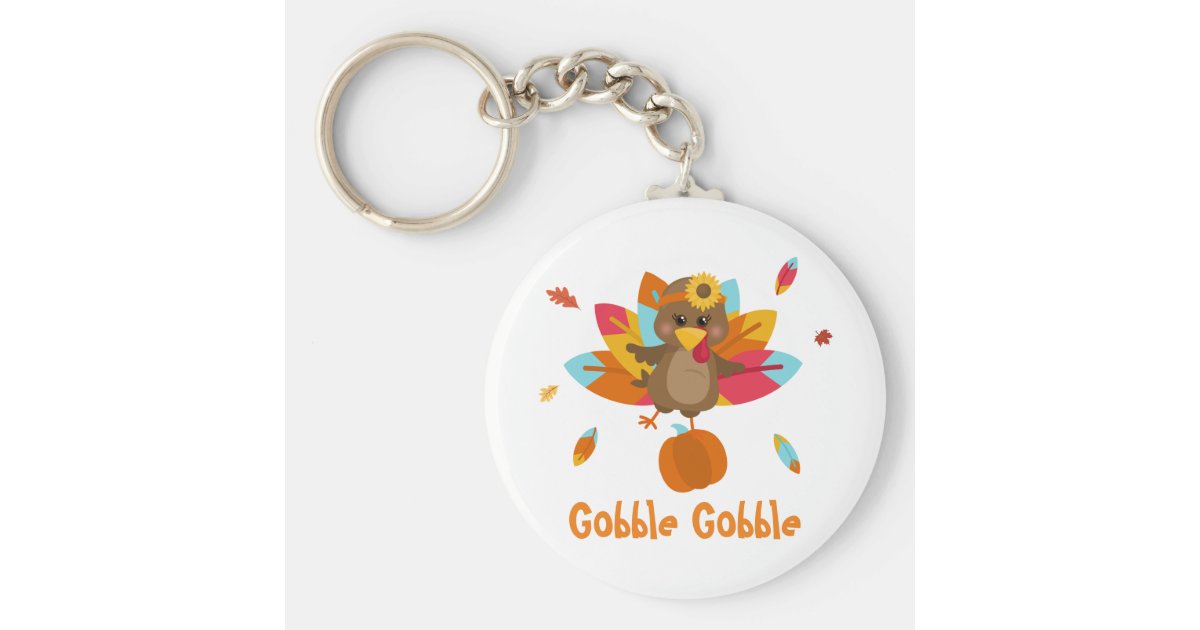 Turkey keychain Thanksgiving keychain Fall theme