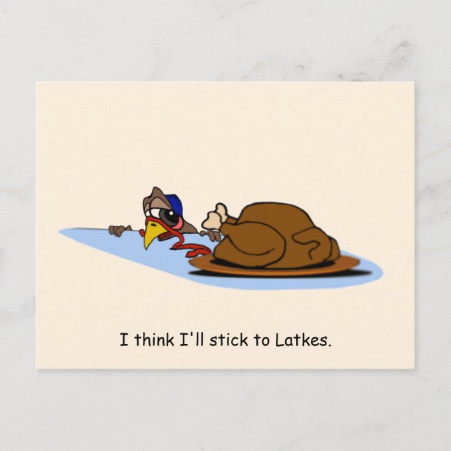 Turkey Latkes Postcard. Postcard (Front)