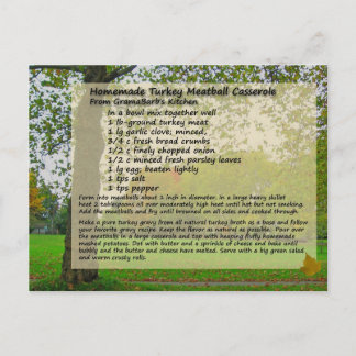 Turkey Meatball Casserole Postcard