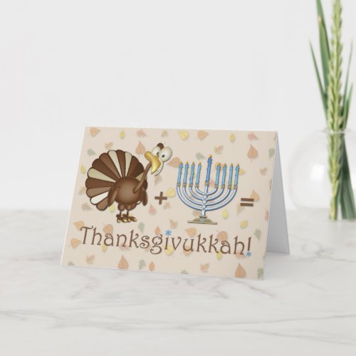 Turkey Menorah Humorous Thanksgiving Greeting Holiday Card