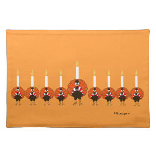 Turkey Menorah Thanksgivukkah Placemat