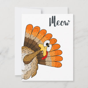 Turkey Meow Thanksgiving Greeting Card