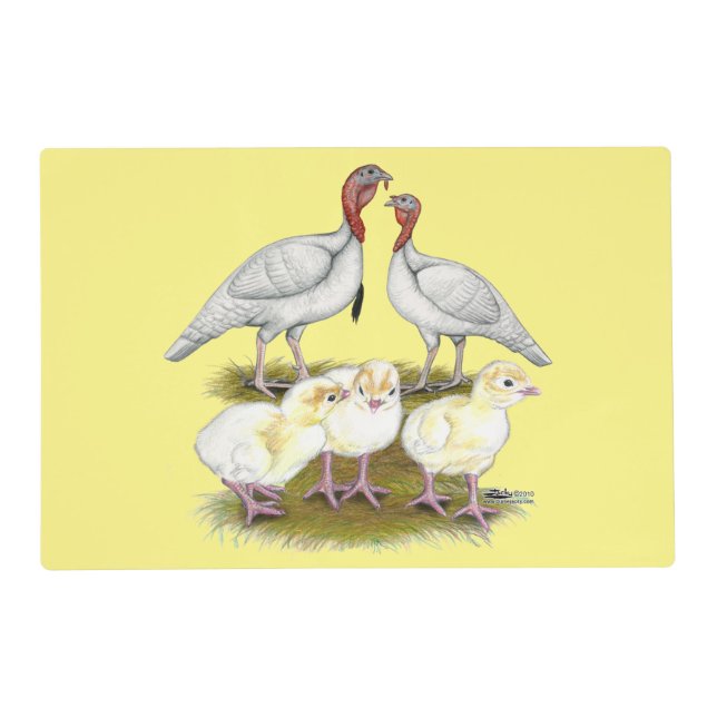 Turkey Mini White Family Placemat (Front)