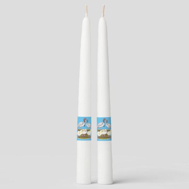 Turkey Mini White Family Taper Candle (Front)