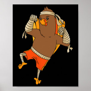 Turkey Mma Fighter Thanksgiving Day Martial Arts K Poster