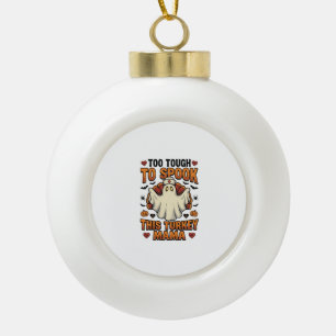 Turkey Mom Halloween Shirt with Vintage Nurse Ghos Ceramic Ball Christmas Ornament