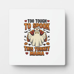 Turkey Mom Halloween Shirt with Vintage Nurse Ghos Plaque