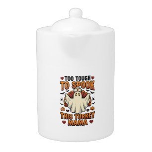 Turkey Mom Halloween Shirt with Vintage Nurse Ghos Teapot