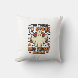 Turkey Mom Halloween Shirt with Vintage Nurse Ghos Throw Pillow