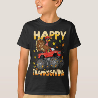 Turkey Monster Truck Thanksgiving Boys Kids Toddle T-Shirt