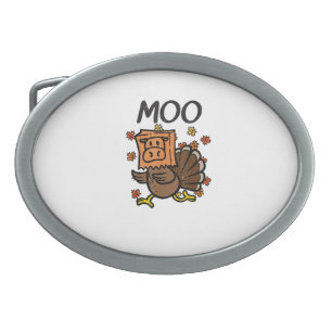 Turkey Moo Cow Costume Funny Thanksgiving Turkey D Belt Buckle