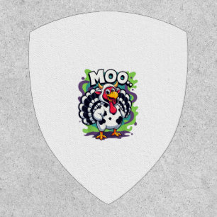 Turkey Moo Cow Funny Thanksgiving - Cute Turkey Mo Patch