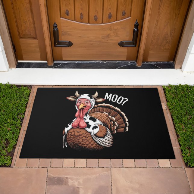 Turkey Moo Funny Thanksgiving  Doormat (Outdoor)