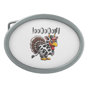 Turkey Moo Funny Thanksgiving Fake Cow Moo Belt Buckle