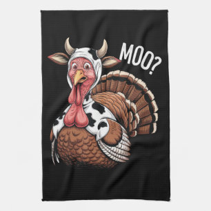 Turkey Moo Funny Thanksgiving  Kitchen Towel