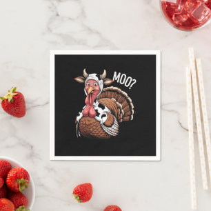 Turkey Moo Funny Thanksgiving  Napkins