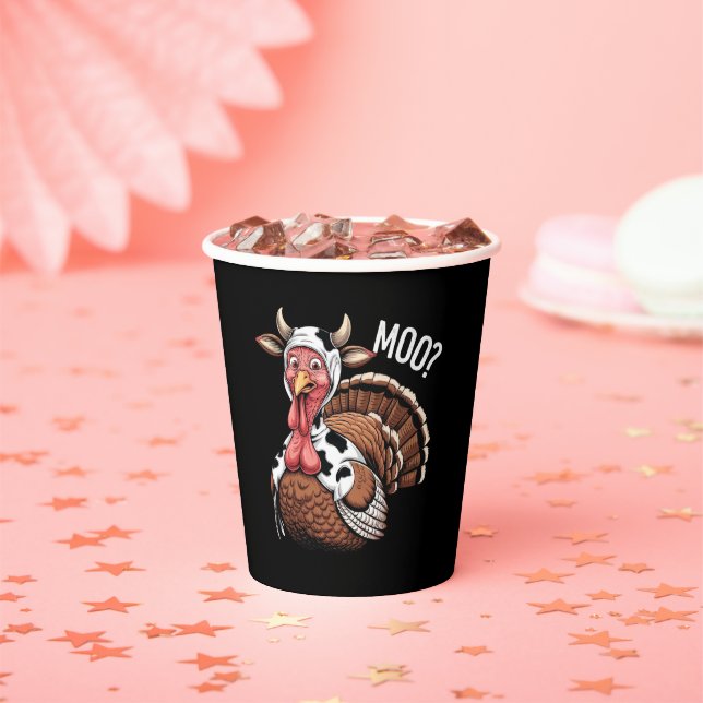Turkey Moo Funny Thanksgiving  Paper Cups (Insitu)